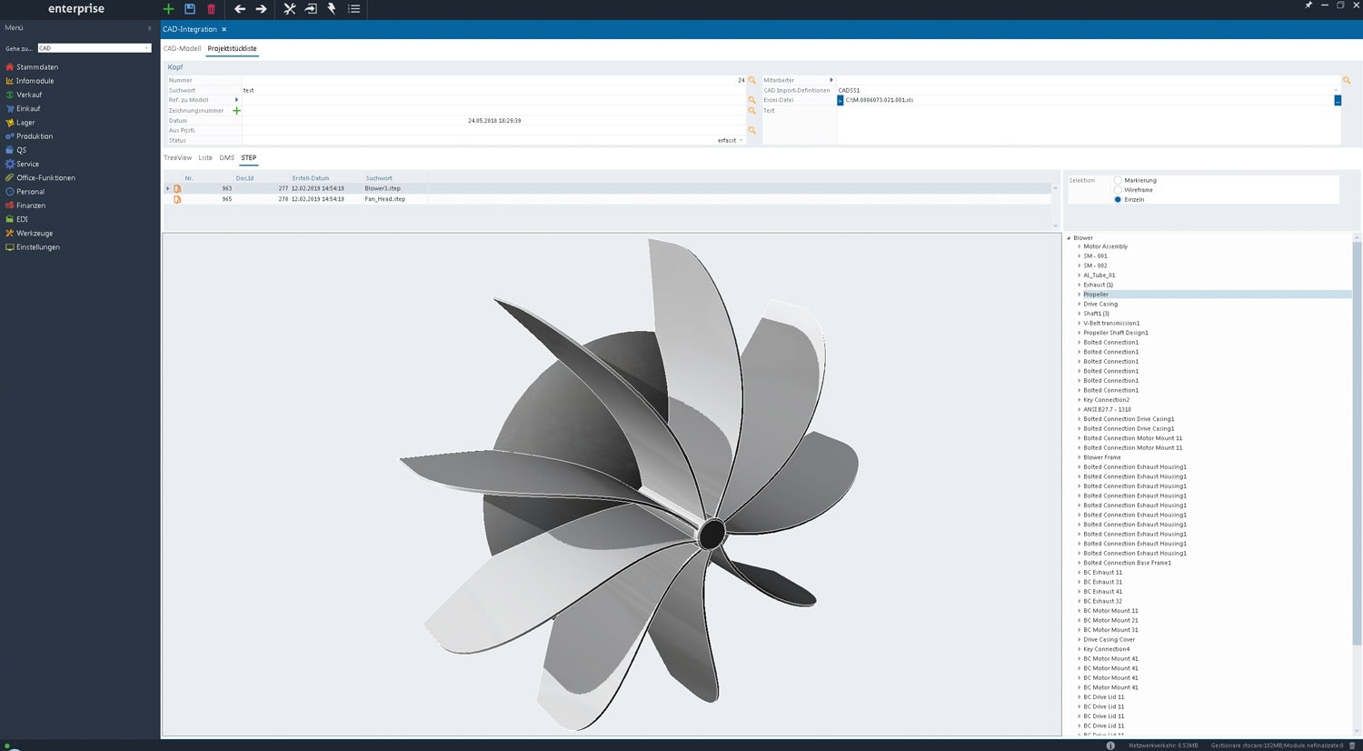 CAD-Visualisierung eines Turbinen-Rades